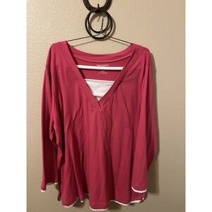 WOMAN WITHIN~ Women's Plus Size Top 4X (34/36) PINK Long‎ Sleeve